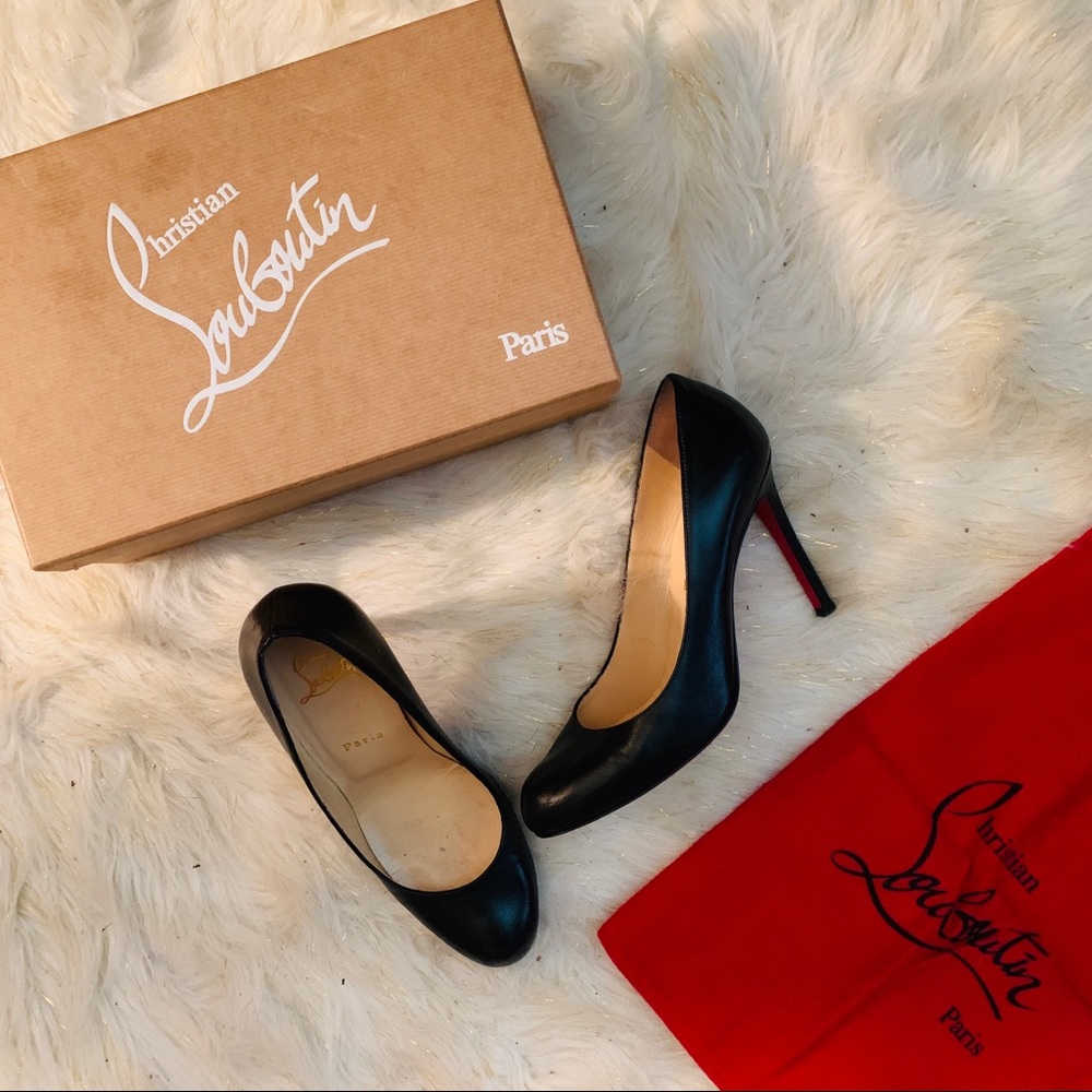 Christian Louboutin simple black pumps